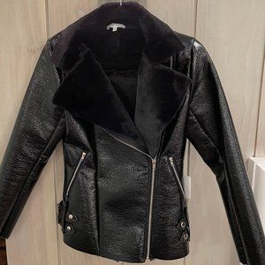Faux Fur Leather Jacket